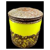 ART DECO STYLE URANIUM ORNATE JEWELRY BOX