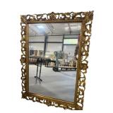 GOLD DECORATED WOOD CARVED MIRROR