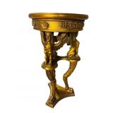 EGYPTIAN REVIVAL GOLD MARBLE TOP PEDESTAL