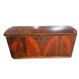 GRAIN PAINTED 19TH CENT. DOVETAILED TRUNK