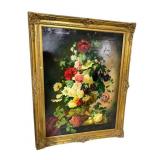 MONUMENTAL MODERN OIL ON CANVAS FLORAL