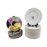 LOT OF 21 FLORAL & DECORATIVE PLATES