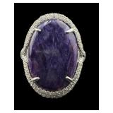 DESIGNER RARITIES STERLING CHAROITE & WHITE