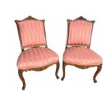 2 19TH CENT. FRENCH CARVED UPHOLSTERED CHAIRS