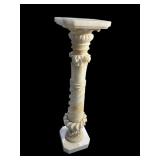 ORNATELY CARVED MARBLE PEDESTAL