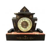 FRENCH INCISED MARBLE MANTLE CLOCK