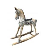 PAINT DECORATED HAND CARVED ROCKING HORSE