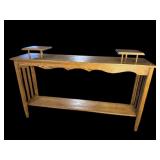 OAK CONSOLE TABLE WITH RISERS