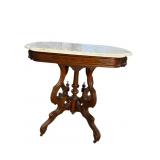 WALNUT VICTORIAN MARBLE TOP TABLE