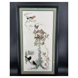 HIGH END CROSS STITCH OF BIRDS AND BIRD HOUSE