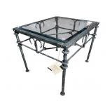 METAL MODERN DESIGN GLASS TOP END TABLE
