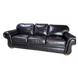 AMERICAN LEATHER BLACK CHERRY LEATHER SOFA