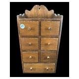 ANTIQUE WOODEN HANGING SPICE CABINET