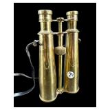PR OF OLDER HEAVY BRASS LARGE BINOCULARS