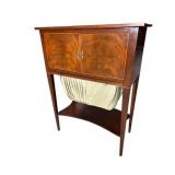 19TH CENT. INLAID MAHOGANY SEWING CABINET