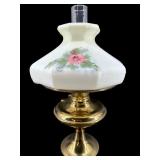 ELECTRIFIED BRASS HAND PAINTED HURRICANE LAMP