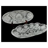LOT OF 2 OLDER CUT GLASS CELERY DISHES