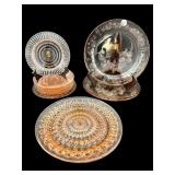 11 PC OF PINK DEPRESSION PLATES