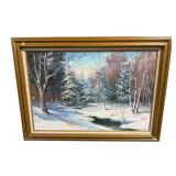 ANN MCFAIREN WINTER SCENE OIL ON CANVAS