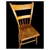 ANTIQUE HALF SPINEL PLANK BOTTOM CHAIR