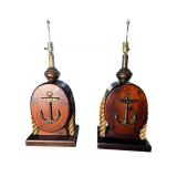 2 BLOCK & TACKLE NAUTICAL LARGE LAMPS