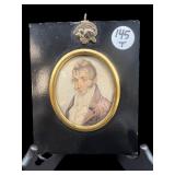 ANTIQUE MINIATURE PORTRAIT OF GENTLEMAN FROM