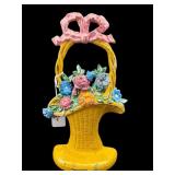 ANTIQUE FLOWER BASKET CAST IRON DOOR STOP