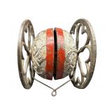 METAL VICTORIAN PULL TOY WITH BELL