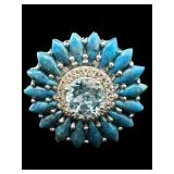 DESIGNER COLLEEN LOPEZ 925 TURQUOISE BLUE TOPAZ