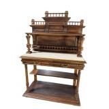 19TH CENT. WALNUT MARBLE TOP CONTINENTAL SERVER