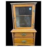 ANTIQUE POPLAR DOLL SIZE STEP BACK CUPBOARD