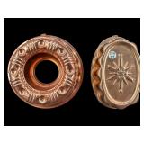 PR OF COPPER TONE METAL JELLO MOLDS