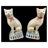 PR OF TALL PORCELAIN CAT FIGURES