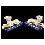 PR OF STAFFORDSHIRE STYLE PORCELAIN DOG FIGURES