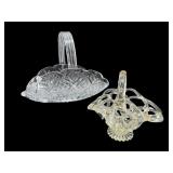 LOT OF 2 CRYSTAL GLASS BASKETS