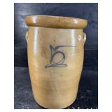 TALL BLUE MARKED CROCK