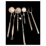 LOT OF 7 ANTIQUE WROUGHT IRON TOOLS