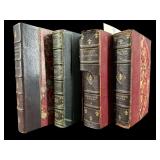 4 VOLUMES OF VICOMTE DE BRAGELONNE LEATHER BOUND