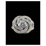 CLEAR STONE SWIRL COSTUME RING