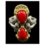 AMERICAN WEST RELIOS STERLING CORAL RING