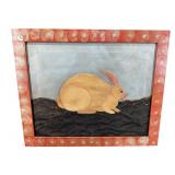 FOLK ART BUNNY RABBIT PAINTING ON CANVAS