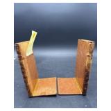 PR OF LEATHER BOOKENDS