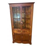 CUSTOM SOLID MAHOGANY LARGE CORNER CABINET