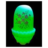 HAND PAINTED ARTIST SIGNED FENTON CUSTARD FAIRY