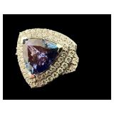 PLATINUM TANZANITE & DIAMOND RING