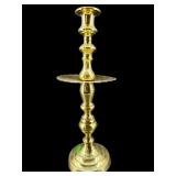 LARGE ANTIQUE BRASS SINGLE CANDLESTICK