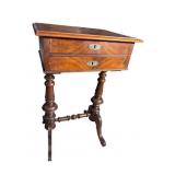 WALNUT INLAID SEWING STAND