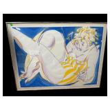 SUNBATHING WOMAN PAINTING