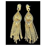 DESIGNER RJ GRAZIANO GOLD TONE DANGLE EARRINGS;