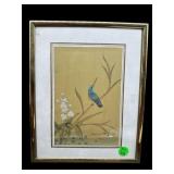 ORIENTAL SILK PRINT IN FRAME